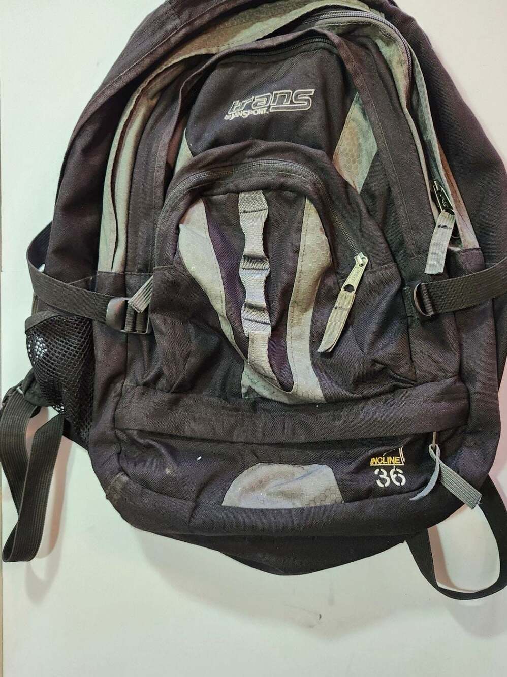 Trans Transport Incline 36 Black and Gray Travel School Backpack